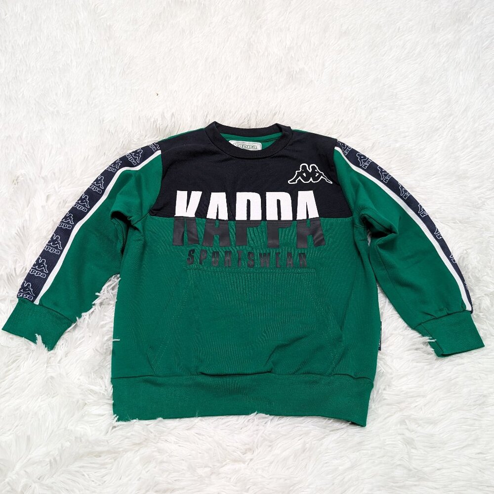 Kappa Unisex Crew Neck Green Pullover Loopknit with long sleeve Sweatshirt NWOT